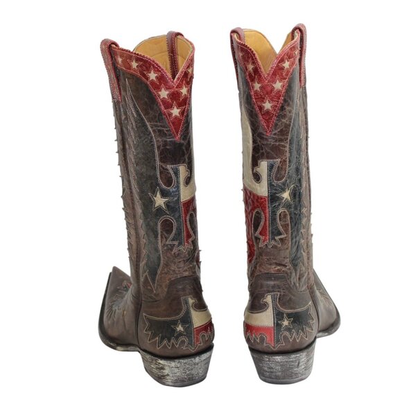 Old Gringo Americana Where Eagles Fly Inlay Western Cowboy Boot Size 8.5 - Picture 6 of 10